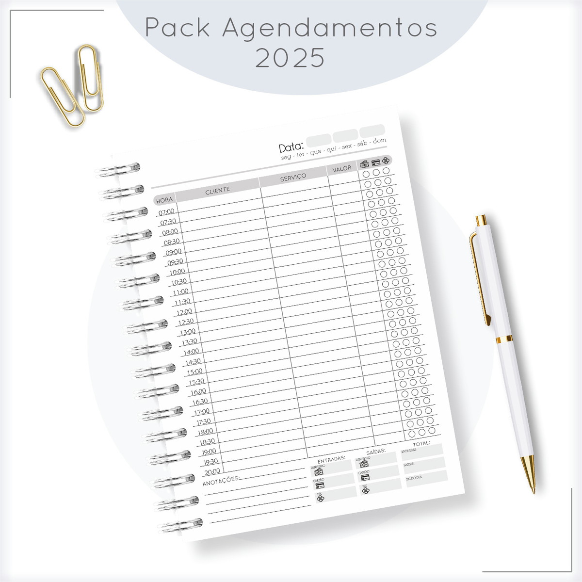 Pack Agendamentos Masculino 2025 3 Pack Agendamentos Masculino 2025
