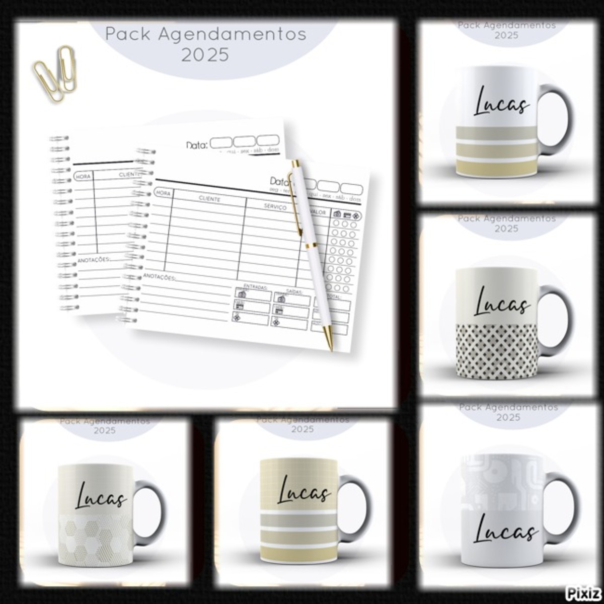 Pack Agendamentos Masculino 2025 5 Pack Agendamentos Masculino 2025