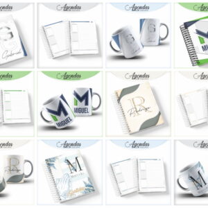 Pack Agendas Masculinas Alfabeto - Arquivo Digital