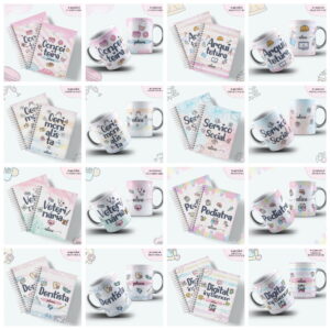 Pack Agendas Profissões Femininas - Arquivo Digital 12 Pack Agendas Profissões Femininas - Arquivo Digital