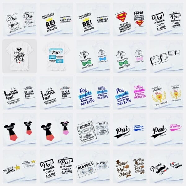 Pack Arquivos Dia dos Pais Caneca Camisa Almofadas Completo