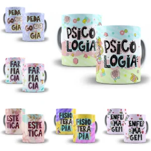 Pack Artes Caneca Profissões Direito Enfermagem Psicologia