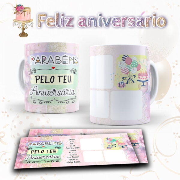 Pack Artes Canecas Aniversário Png e Corel