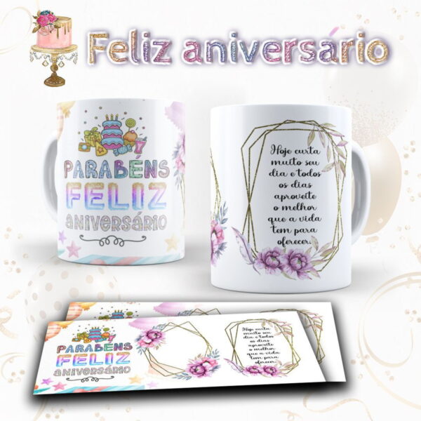 Pack Artes Canecas Aniversário Png e Corel