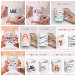 Pack Artes Canecas Dia das Mães