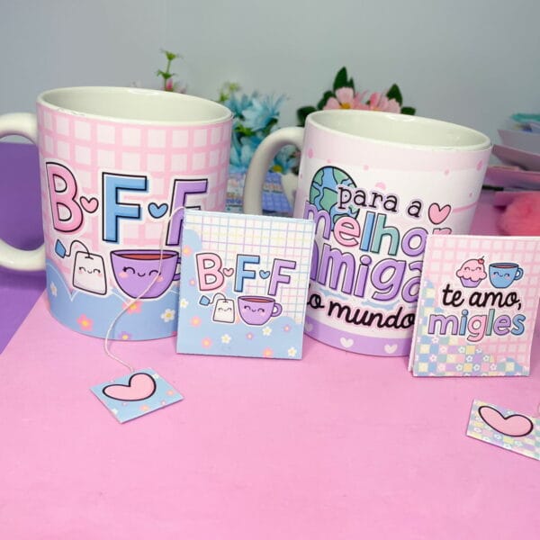 Pack Artes Canecas Dia do Amigo Amizade Sublimação Fofa Cute