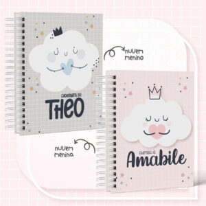 Pack Caderneta de Vacina Nuvem Menina e Menino Arq. Digital