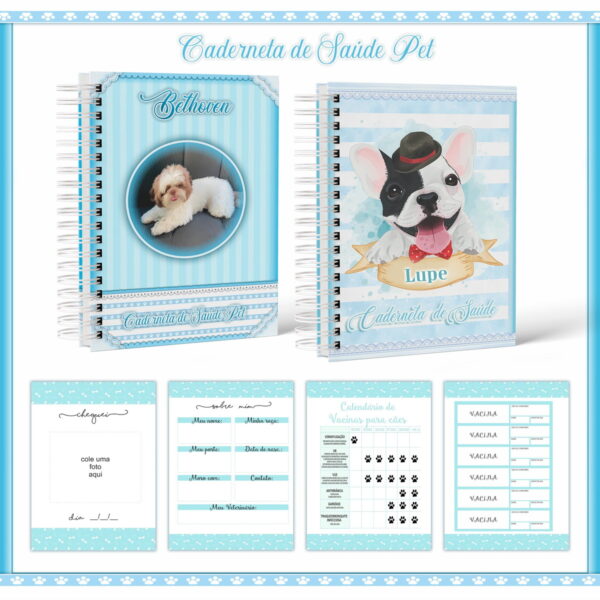 Pack Cadernetas Vacinas Pet Fêmeas e Machos