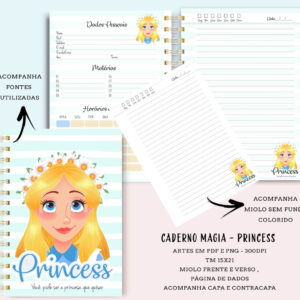 Pack Cadernos Princesas - Arquivo Digital 25 Pack Cadernos Princesas - Arquivo Digital