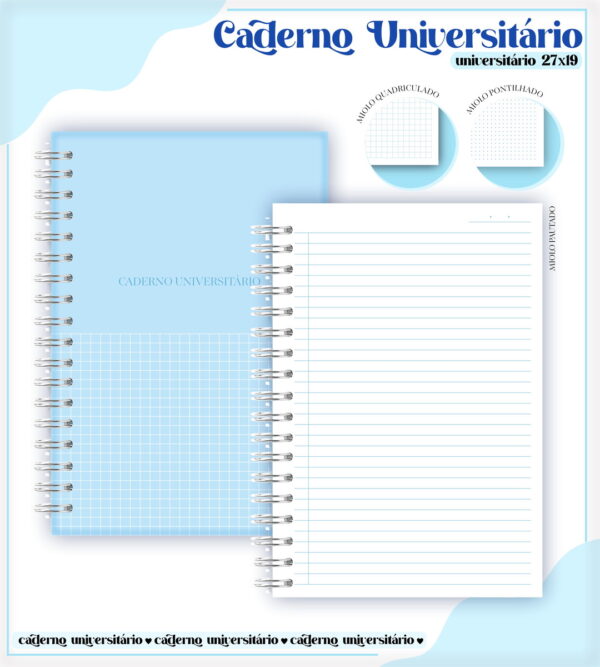 Pack Cadernos Universitários - Arquivos Encadernação