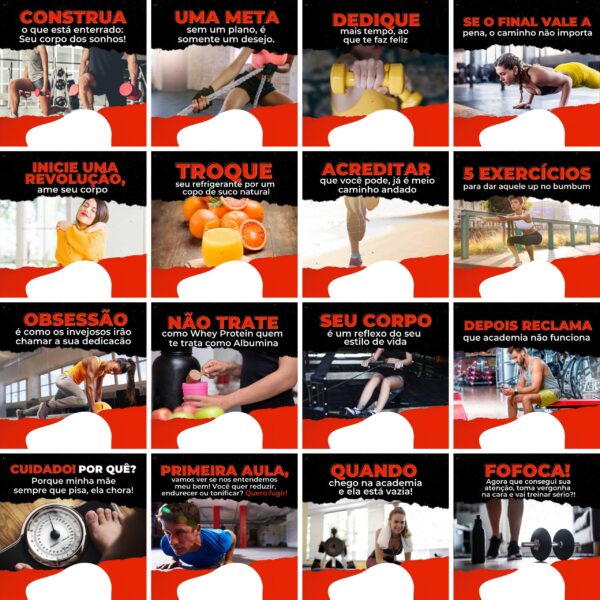 Pack Canva Academia Personal Trainer Template Canva 200 Artes + Legendas