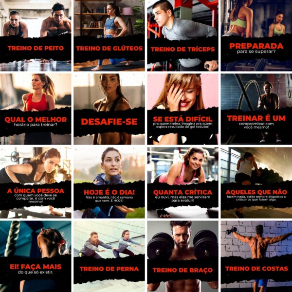 Pack Canva Academia Personal Trainer Template Canva 200 Artes + Legendas