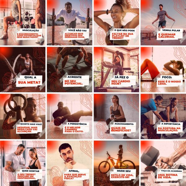 Pack Canva Academia Personal Trainer Template Canva 200 Artes + Legendas