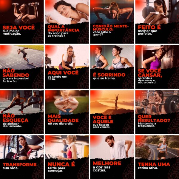 Pack Canva Academia Personal Trainer Template Canva 200 Artes + Legendas