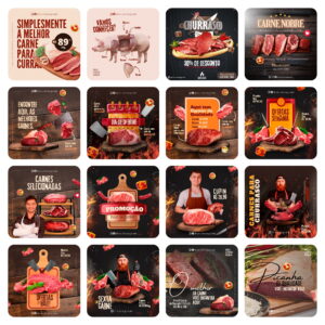 Pack Canva Açougue Template Canva 40 Artes + Bônus