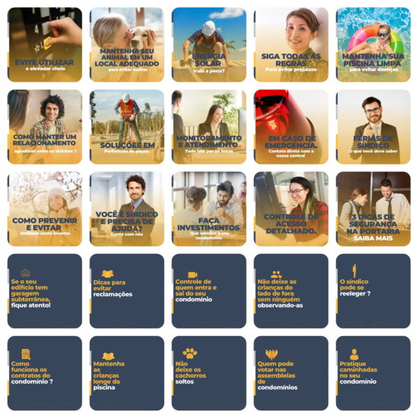 Pack Canva Administração de Condomínios Template Canva 200 Artes + Legendas