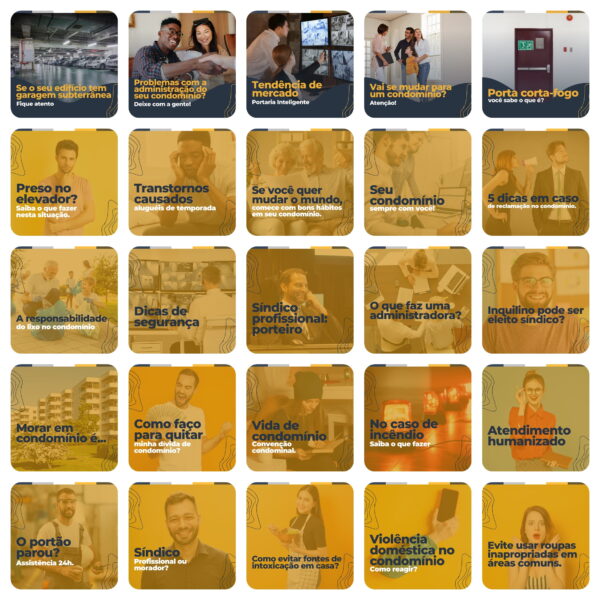 Pack Canva Administração de Condomínios Template Canva 200 Artes + Legendas