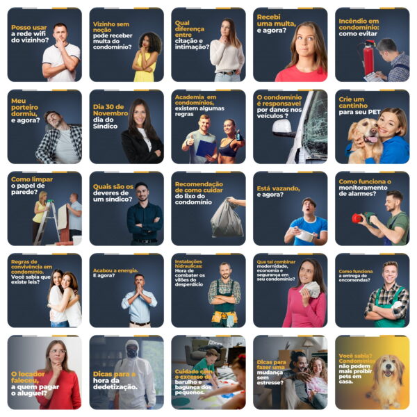 Pack Canva Administração de Condomínios Template Canva 200 Artes + Legendas