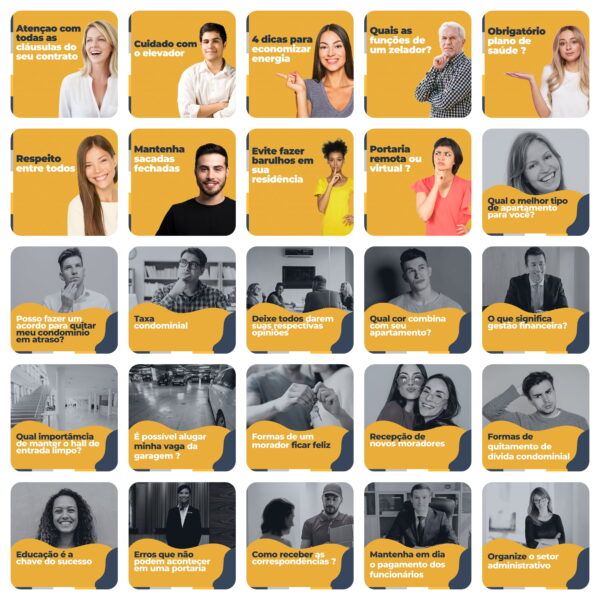 Pack Canva Administração de Condomínios Template Canva 200 Artes + Legendas