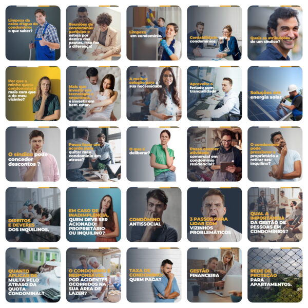 Pack Canva Administração de Condomínios Template Canva 200 Artes + Legendas