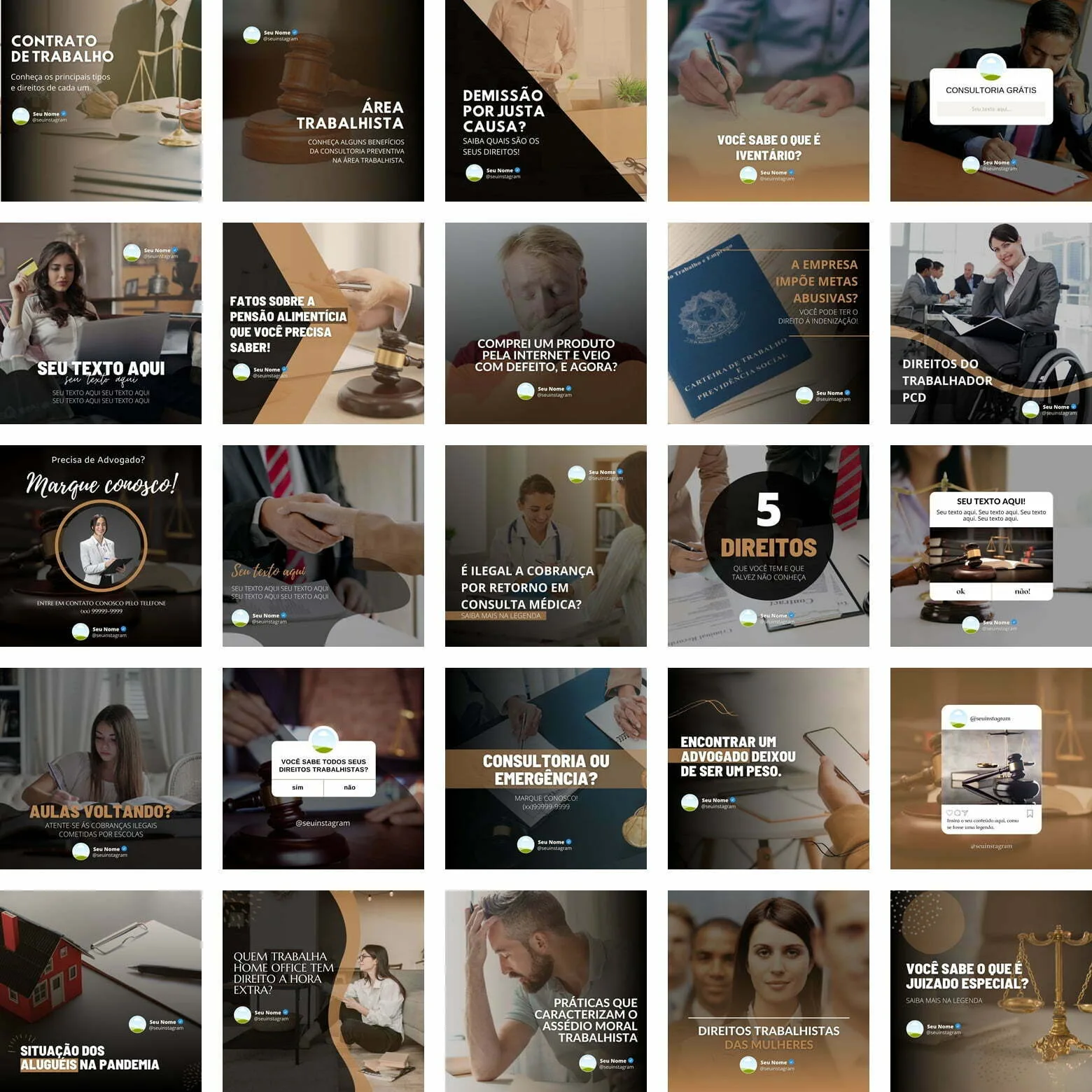 Pack Canva Advogado 2.0 Template Canva 25 Artes + Bônus