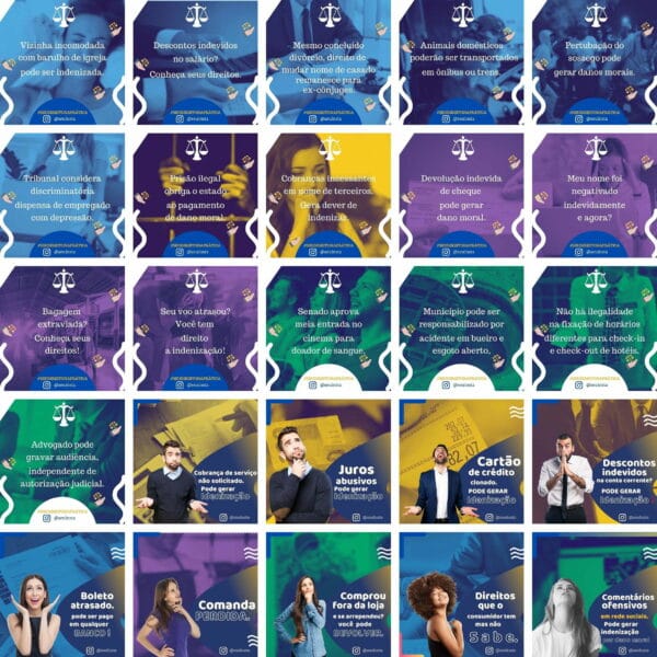 Pack Canva Advogado 3.0 Template Canva 50 Artes + Bônus
