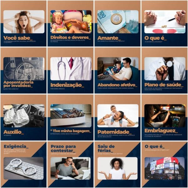 Pack Canva Advogado Advocacia Template Canva 200 Artes + Legendas