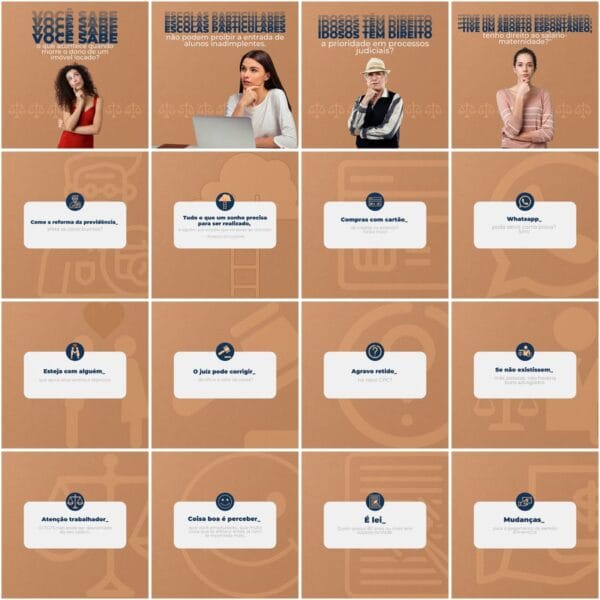 Pack Canva Advogado Advocacia Template Canva 200 Artes + Legendas