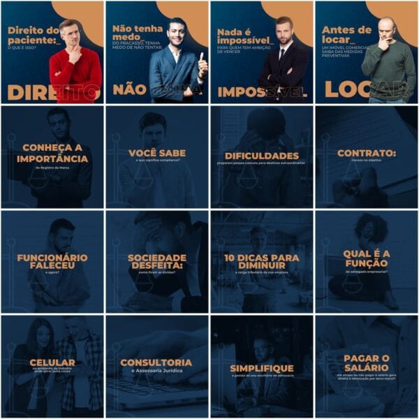 Pack Canva Advogado Advocacia Template Canva 200 Artes + Legendas
