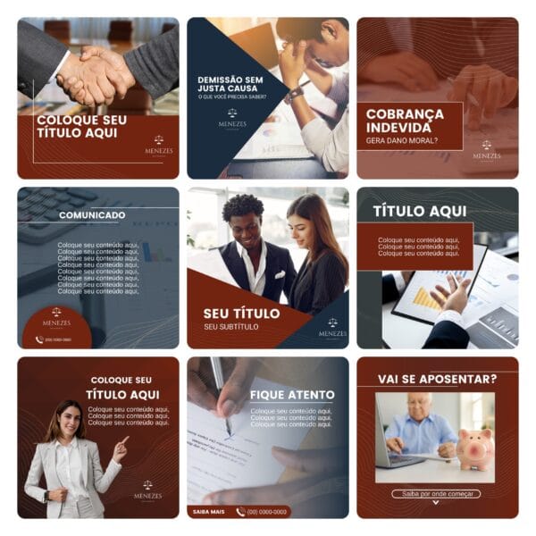 Pack Canva Advogados Template Canva 30 Artes + Bônus