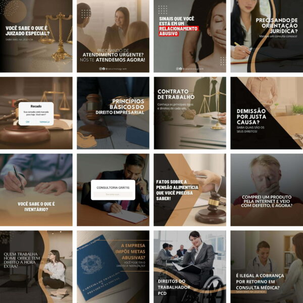 Pack Canva Advogados Template Canva 40 Artes + Bônus