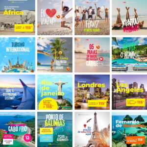 Pack Canva Agência de Turismo Template Canva 35 Artes + Bônus