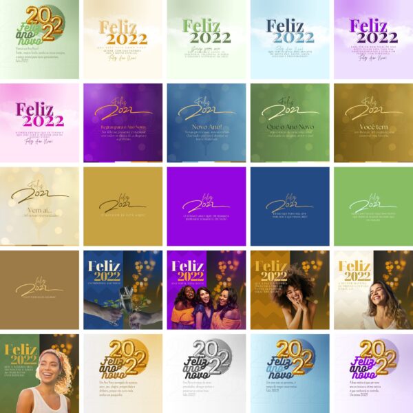 Pack Canva Ano Novo Template Canva 50 Artes + Bônus