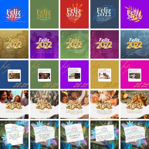 Pack Canva Ano Novo Template Canva 50 Artes + Bônus