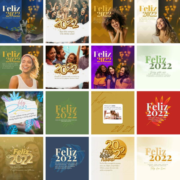 Pack Canva Ano Novo Template Canva 50 Artes + Bônus