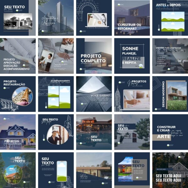 Pack Canva Arquitetos Arquitetura Template Canva 25 Artes + Bônus