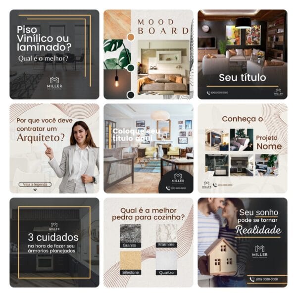 Pack Canva Arquitetos Template Canva 30 Artes + Bônus