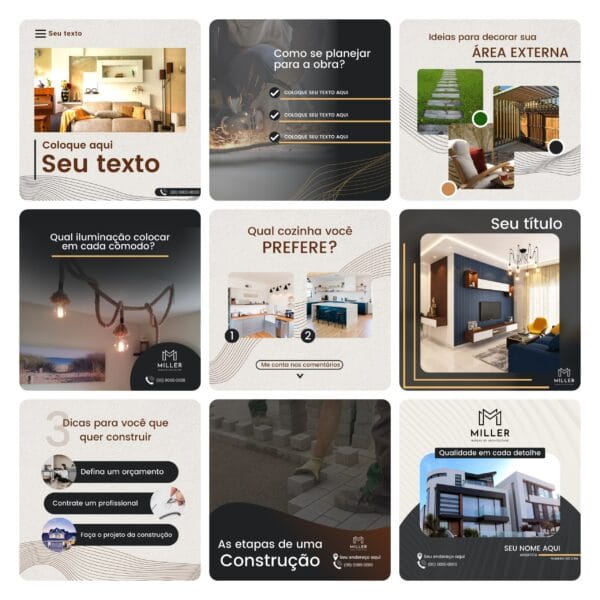 Pack Canva Arquitetos Template Canva 30 Artes + Bônus