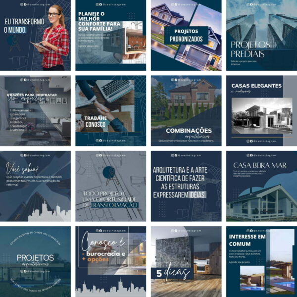 Pack Canva Arquitetura Arquitetos Template Canva 30 Artes + Bônus
