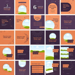 Pack Canva Astrologia Template Canva 36 Artes + Bônus