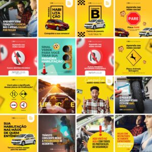 Pack Canva Auto Escola Template Canva 30 Artes + Bônus