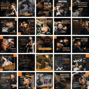 Pack Canva Barbearia Cabeleireiro 2.0 Template Canva 25 Artes + Bônus