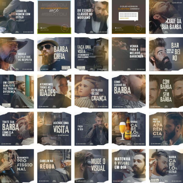 Pack Canva Barbearia Cabeleireiro Template Canva 50 Artes + Bônus