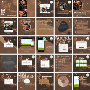 Pack Canva Barbearia Cabelereiro Template Canva 25 Artes + Bônus