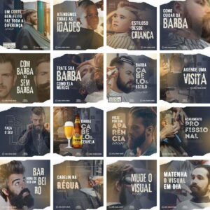 Pack Canva Barbearia Cabelereiro Template Canva 30 Artes + Bônus