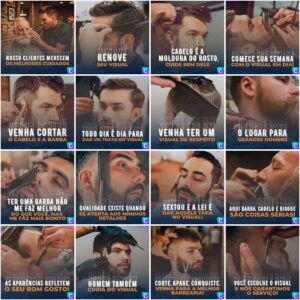 Pack Canva Barbearia Template Canva 200 Artes + Legendas