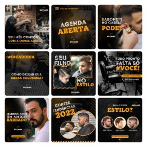 Pack Canva Barbearia Template Canva 30 Artes + Bônus