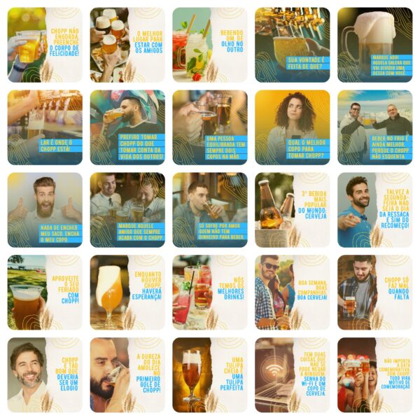 Pack Canva Bares Bar Cervejaria Template Canva 200 Artes + Legendas