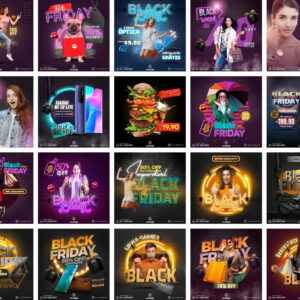 Pack Canva Black Friday Ofertas 3.0 Template Canva 20 Artes + Bônus