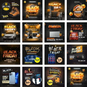 Pack Canva Black Friday Promoções Template Canva 15 Artes + Bônus